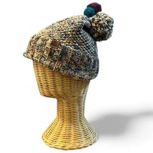 2/$30 Roots Kids Multicolor Knit Pom-Pom Beanie Toque Hat